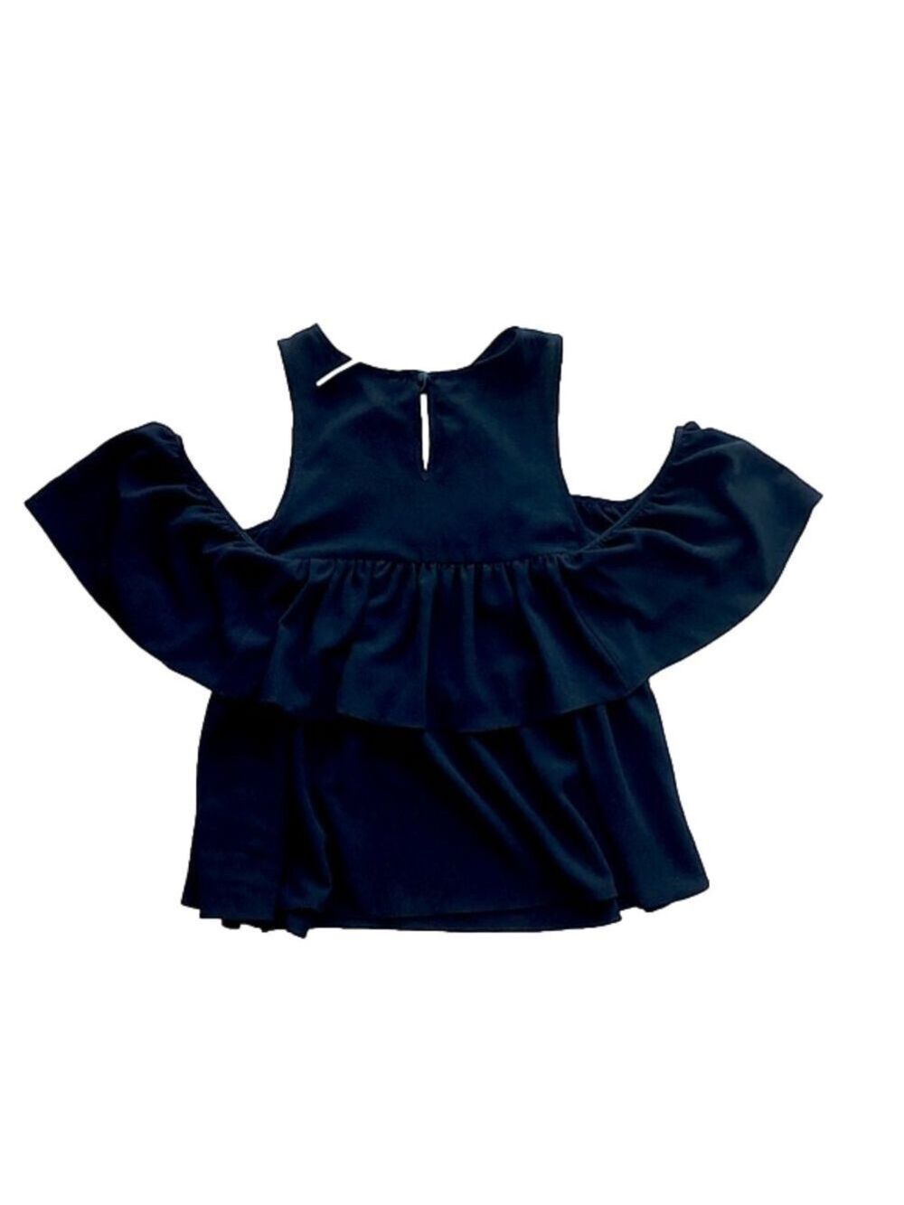 ASOS Black Flowy Cold Shoulder Ruffle Top - Picture 6 of 6